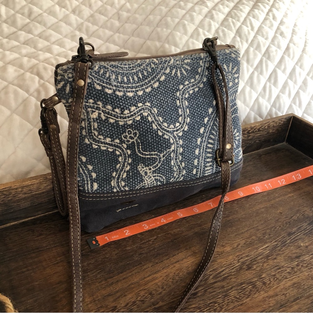 Myra Bag Blue and Brown Crossbody